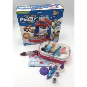 Large Lot ~ PixOs Super Studio, Pixo Pens, Storage Bin & Beads, Templates & More